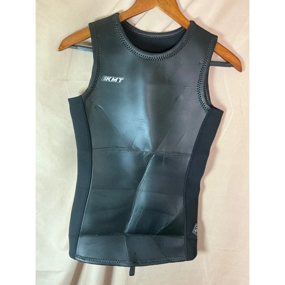 KMT Wetsuit Vest Mens XS Black Excellent 2mm Neoprene Sleeveless Pullover Top